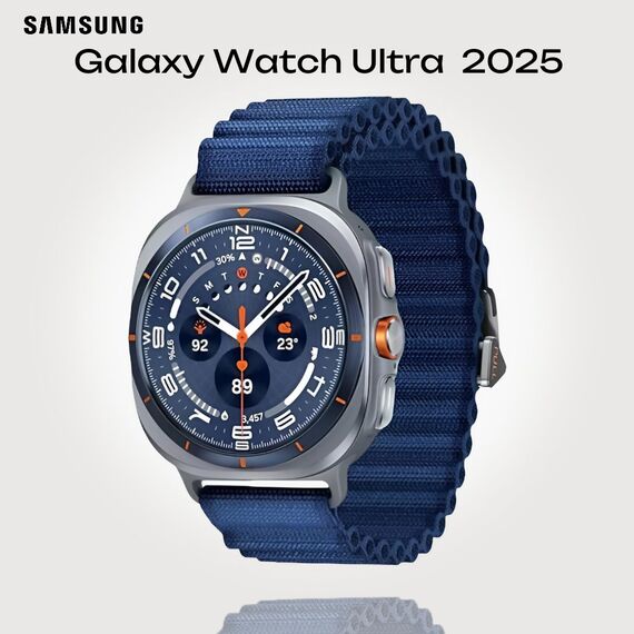 Galaxy Watch Ultra 2025 | 47 мм | 4G LTE | Titanium Blue | Trail/Blue | S/M/L, Размер ремешка : S/M/L, Тип ремешка : Trail, Подключение часов : Bluetooth / Wi-Fi + 4G LTE, Цвет ремешка: Blue, Цвет: Titanium Blue