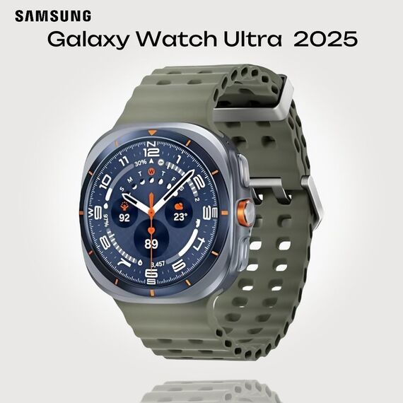 Galaxy Watch Ultra 2025 | 47 мм | 4G LTE | Titanium Blue | Marine/Green | S/M/L, Размер ремешка : S/M/L, Тип ремешка : Marine, Подключение часов : Bluetooth / Wi-Fi + 4G LTE, Цвет ремешка: Green, Цвет: Titanium Blue
