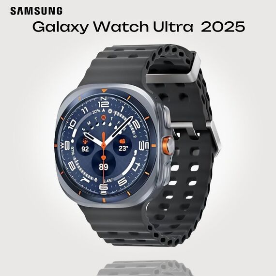Galaxy Watch Ultra 2025 | 47 мм | 4G LTE | Titanium Blue | Marine/Dark Gray | S/M/L, Размер ремешка : S/M/L, Тип ремешка : Marine, Подключение часов : Bluetooth / Wi-Fi + 4G LTE, Цвет ремешка: Dark Gray, Цвет: Titanium Blue