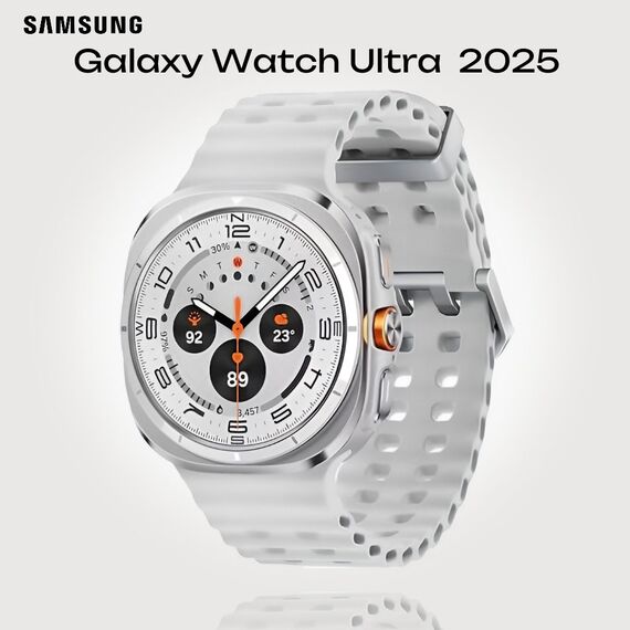 Galaxy Watch Ultra 2025 | 47 мм | 4G LTE | Titanium White | Marine/White | S/M/L, Размер ремешка : S/M/L, Тип ремешка : Marine, Подключение часов : Bluetooth / Wi-Fi + 4G LTE, Цвет ремешка: White, Цвет: Titanium White