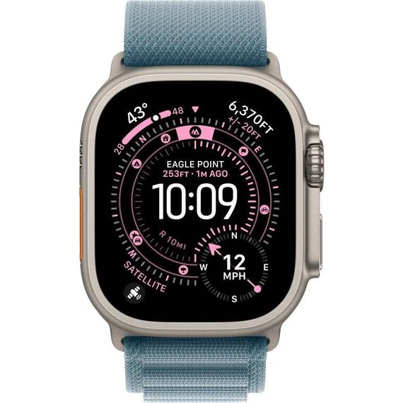 Apple Watch Ultra 3 | Natural | Alpine Loop Light Blue, Цвет: Light Blue, Цвет корпуса : Natural, изображение 3