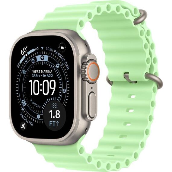 Apple Watch Ultra 3 | Natural | Ocean Band Neon Green, Цвет: Neon Green, Цвет корпуса : Natural, изображение 2