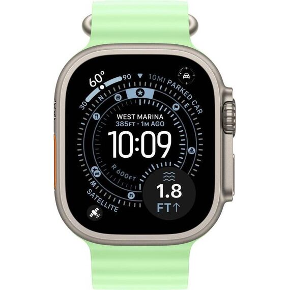 Apple Watch Ultra 3 | Natural | Ocean Band Neon Green, Цвет: Neon Green, Цвет корпуса : Natural, изображение 3