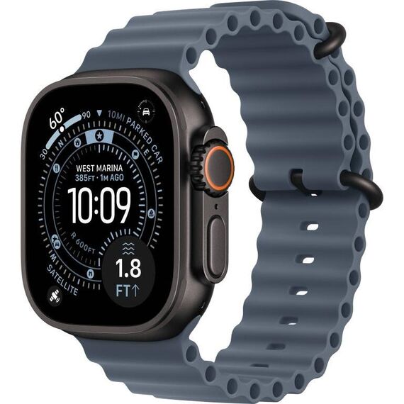 Apple Watch Ultra 3 | Black | Ocean Band Anchor Blue, Цвет: Anchor Blue, Цвет корпуса : Black, изображение 2