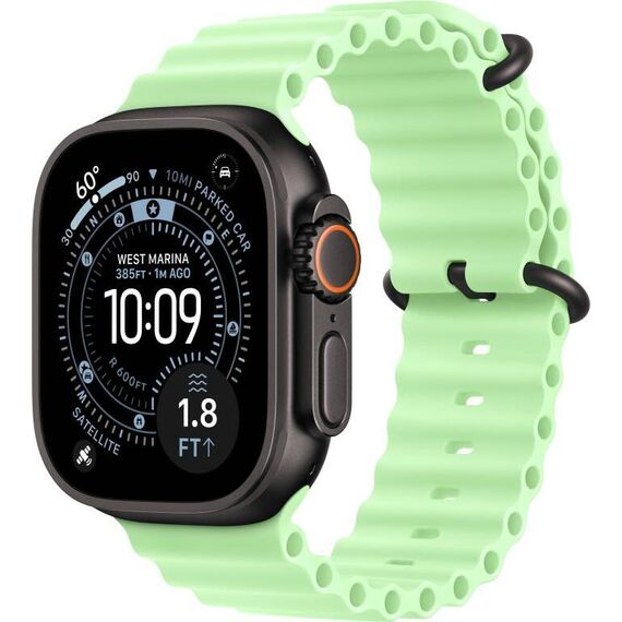 Apple Watch Ultra 3 | Black | Ocean Band Neon Green, Цвет: Neon Green, Цвет корпуса : Black, изображение 2