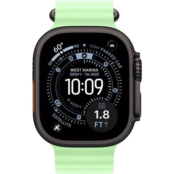 Apple Watch Ultra 3 | Black | Ocean Band Neon Green, Цвет: Neon Green, Цвет корпуса : Black, изображение 3