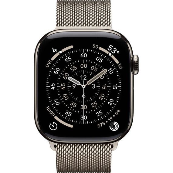 Apple Watch Series 11 | 46 mm | Titanium Natural | Milanese Loop Natural, Размер корпуса : 46 мм, Цвет: Natural, изображение 3