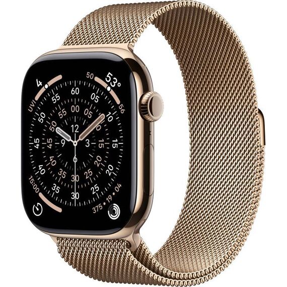 Apple Watch Series 11 | 42 mm | Titanium Gold | Milanese Loop Gold, Размер корпуса : 42 мм, Цвет: Gold, изображение 2