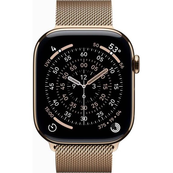 Apple Watch Series 11 | 42 mm | Titanium Gold | Milanese Loop Gold, Размер корпуса : 42 мм, Цвет: Gold, изображение 3