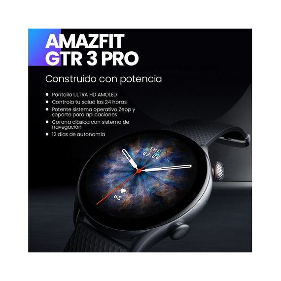 Amazfit GTR 3 Pro Black, Цвет: Black, Материал: фторэластомер, изображение 9 Amazfit GTR 3 Pro Black, Цвет: Black, Материал: фторэластомер, изображение 9