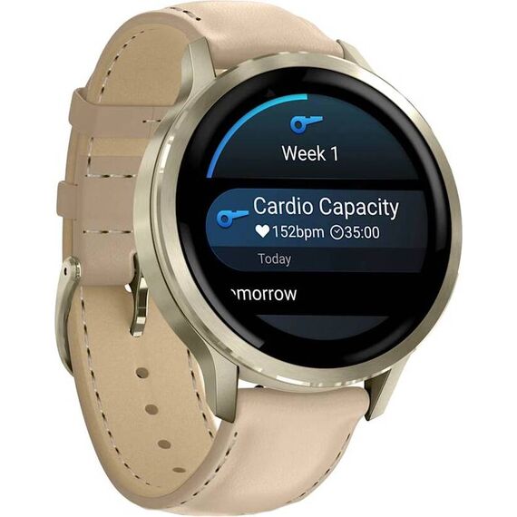 Смарт-часы Garmin Venu 4 | 41 mm | Lunar Gold/Light Sand Leather, Размер корпуса : 41 мм, Цвет: Lunar Gold/Light Sand Leather, изображение 4