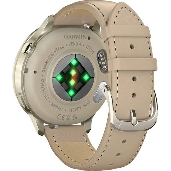 Смарт-часы Garmin Venu 4 | 41 mm | Lunar Gold/Light Sand Leather, Размер корпуса : 41 мм, Цвет: Lunar Gold/Light Sand Leather, изображение 6
