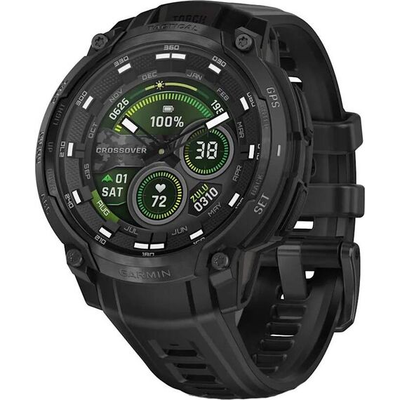 Смарт-часы Garmin Instinct Crossover Amoled - Tactical | Black, Версия: Amoled - Tactical, SOLAR (Версии с линзами для зарядки от солнечной батареи собирают солнечную энергию и продлевают срок службы батареи.): Нет, Цвет: Black, изображение 2