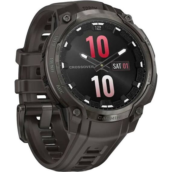 Смарт-часы Garmin Instinct Crossover Amoled | Charcoal, Версия: Amoled, SOLAR (Версии с линзами для зарядки от солнечной батареи собирают солнечную энергию и продлевают срок службы батареи.): Нет, Цвет: Charcoal, изображение 4