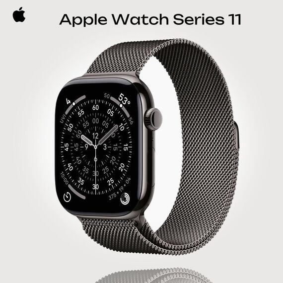 Apple Watch Series 11 | 46 mm | Titanium Slate | Milanese Loop Slate, Размер корпуса : 46 мм, Цвет: Slate