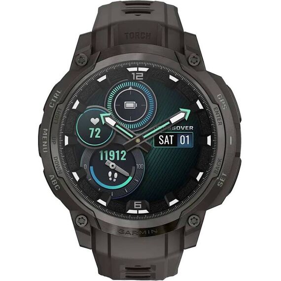 Смарт-часы Garmin Instinct Crossover Amoled | Charcoal, Версия: Amoled, SOLAR (Версии с линзами для зарядки от солнечной батареи собирают солнечную энергию и продлевают срок службы батареи.): Нет, Цвет: Charcoal, изображение 3