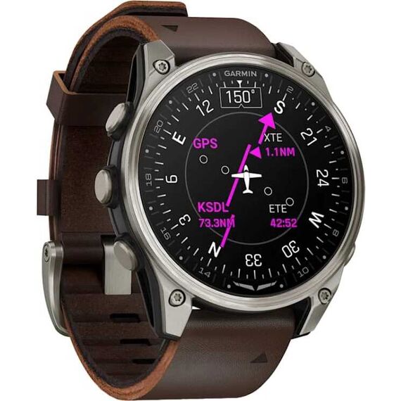Смарт-часы Garmin D2 Mach 2 | 47 mm | Titanium/Oxford Brown Leather, Размер корпуса : 47 мм, Цвет: Titanium/Oxford Brown Leather, изображение 4 Смарт-часы Garmin D2 Mach 2 | 47 mm | Titanium/Oxford Brown Leather, Размер корпуса : 47 мм, Цвет: Titanium/Oxford Brown Leather, изображение 4