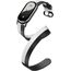 Двухцветный кожаный ремешок для фитнес-браслета Xiaomi Smart Band 8 Black-White, изображение 2 Двухцветный кожаный ремешок для фитнес-браслета Xiaomi Smart Band 8 Black-White, изображение 2