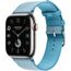 Ремешок Apple Watch Hermès Toile H Single Tour | 45 | Bleu Céleste/Écru, Размер корпуса : 45 мм, Цвет: Bleu Céleste/Écru, изображение 2