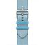 Ремешок Apple Watch Hermès Toile H Single Tour | 45 | Bleu Céleste/Écru, Размер корпуса : 45 мм, Цвет: Bleu Céleste/Écru