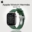 Apple Watch Hermès Series 10 | 46 мм | Kilim Single Tour Vert Moyen, Размер корпуса : 46 мм, Цвет: Vert Moyen, Размер ремешка : 160–195 мм